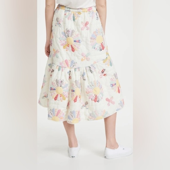 Sea New York Linden Patchwork Quilted Ruffle Hem Midi Skirt - Picture 11 of 16